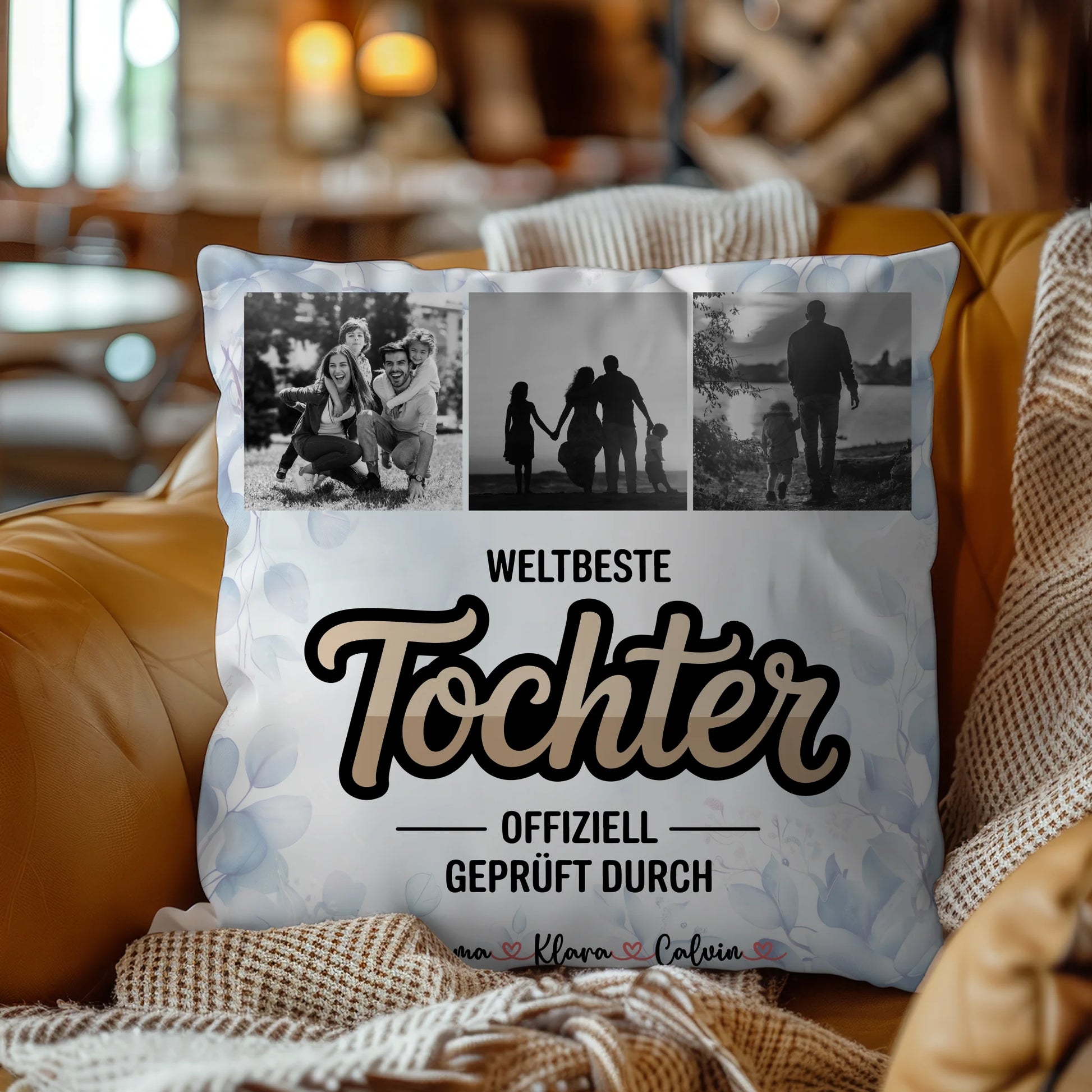 Foto Kissen Mit Namen Tochter Fotocollage Weltbeste Tochter Offiziell Geprüft Durch Geschenk 4