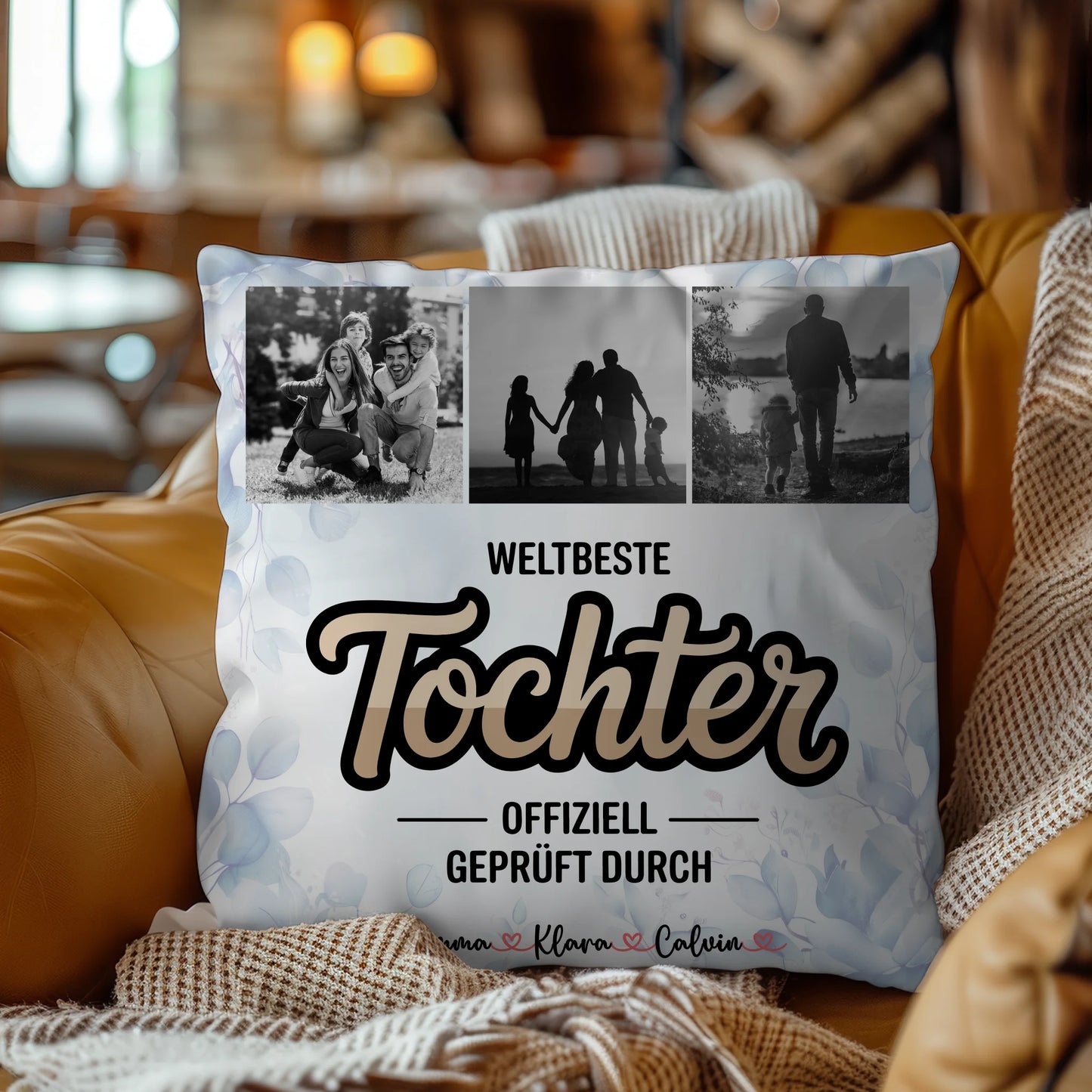 Foto Kissen Mit Namen Tochter Fotocollage Weltbeste Tochter Offiziell Geprüft Durch Geschenk 9