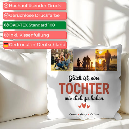 Personalisiertes Foto Kissen Mit Namen Geschenk Fotocollage Tochter Glück Ist eine Tochter Wie Dich Zu Haben 2