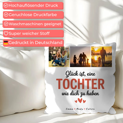 Personalisiertes Foto Kissen Mit Namen Geschenk Fotocollage Tochter Glück Ist eine Tochter Wie Dich Zu Haben 7