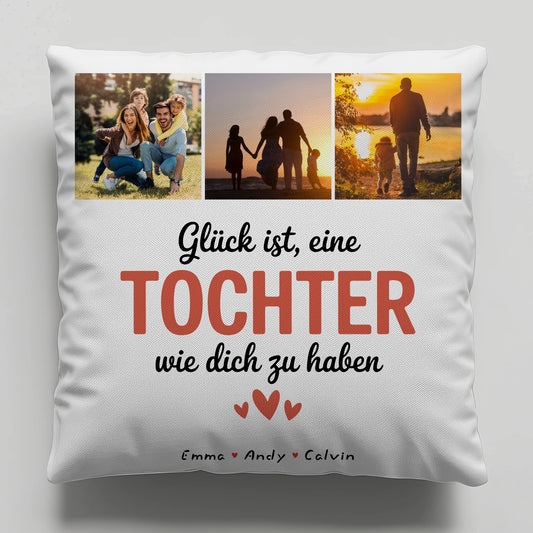 Personalisiertes Foto Kissen Mit Namen Geschenk Fotocollage Tochter Glück Ist eine Tochter Wie Dich Zu Haben 1