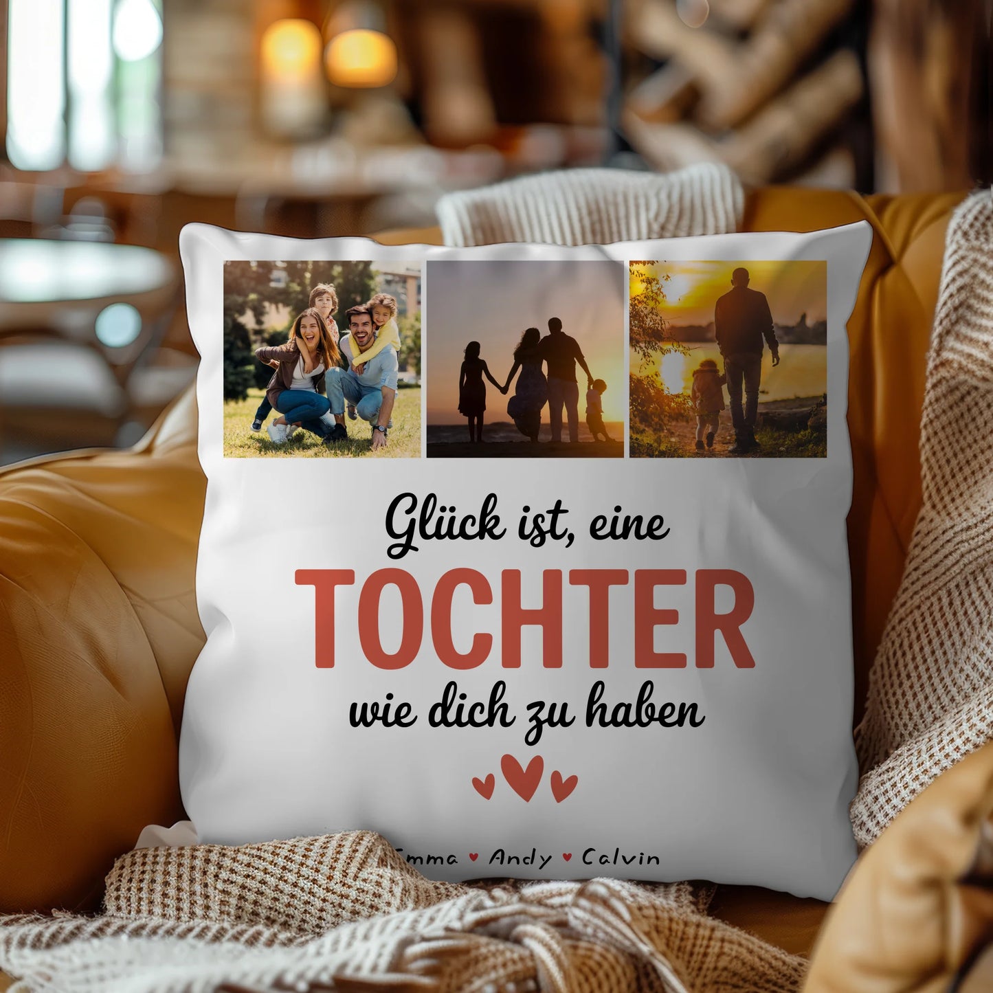 Personalisiertes Foto Kissen Mit Namen Geschenk Fotocollage Tochter Glück Ist eine Tochter Wie Dich Zu Haben 9