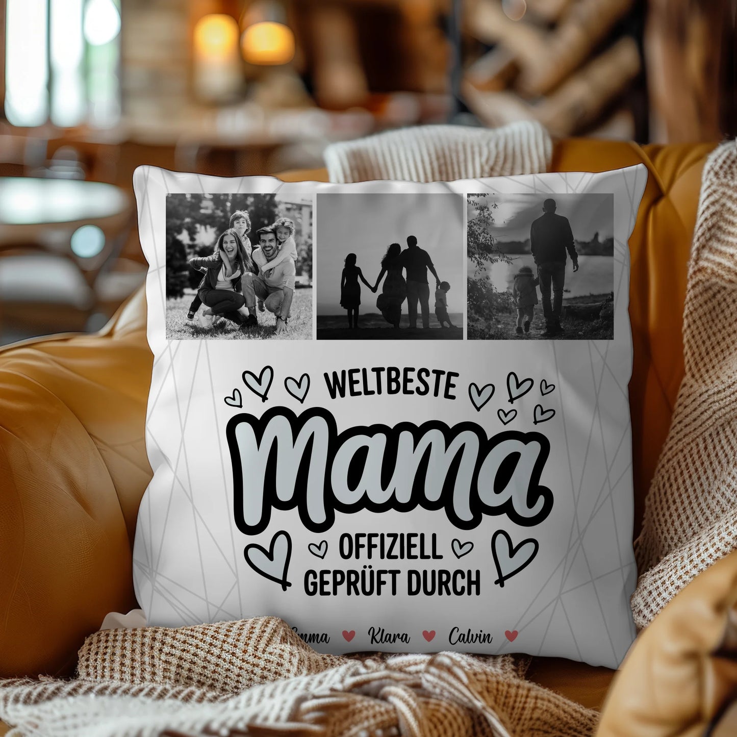 Personalisierte Kissen Für Mama Und Papa mit Mama Fotocollage Weltbeste Mama Offiziell Geprüft Durch 9