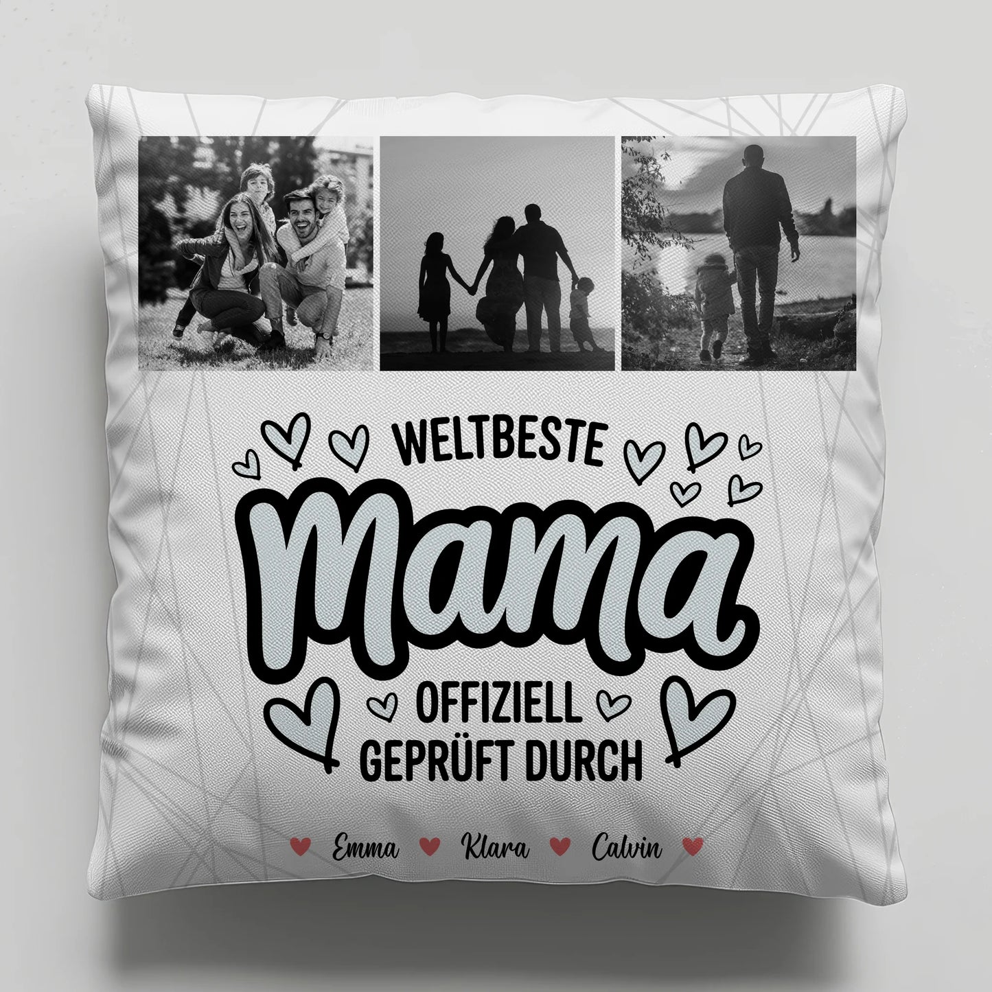 Personalisierte Kissen Für Mama Und Papa mit Mama Fotocollage Weltbeste Mama Offiziell Geprüft Durch 6