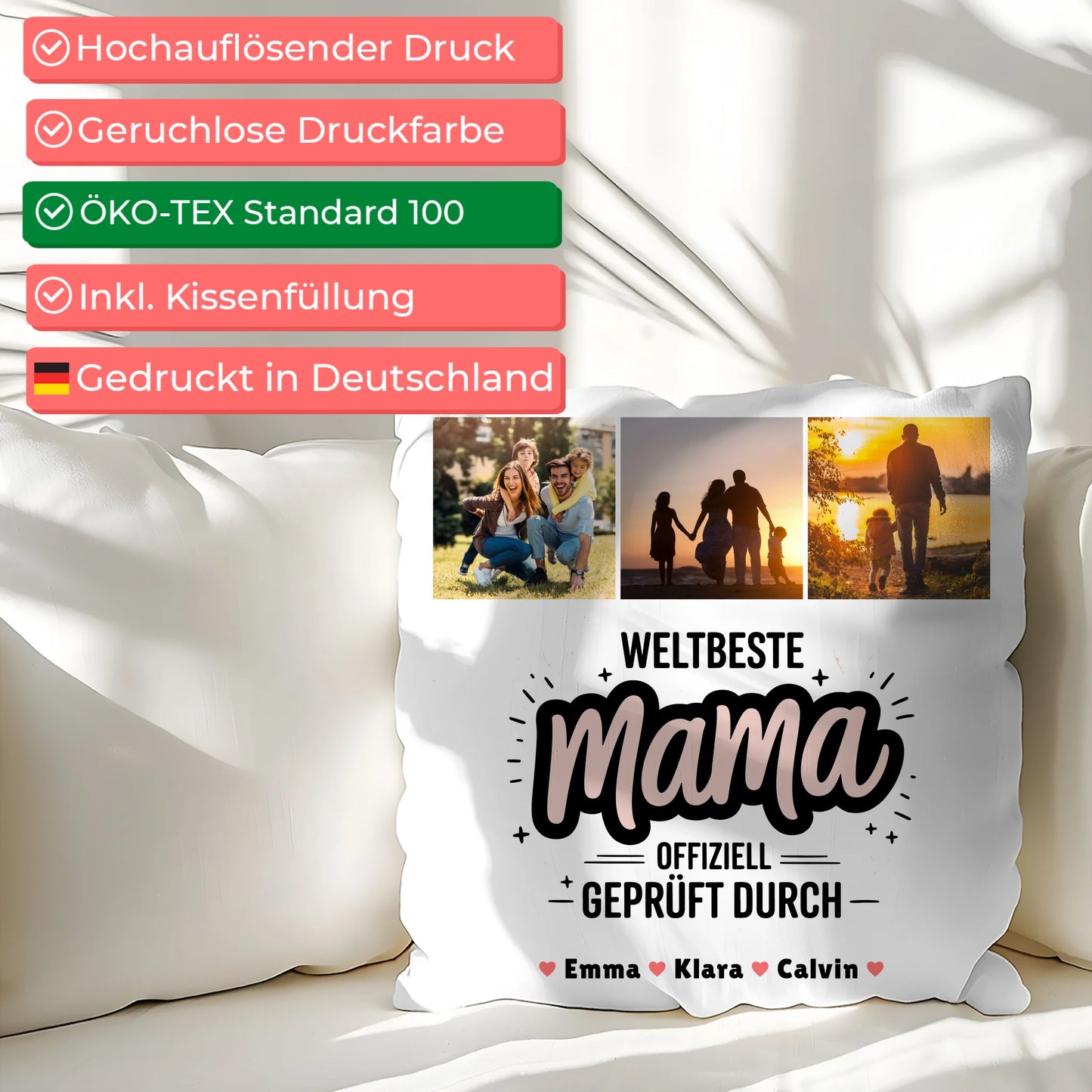 Mama Kissen Geschenk Fotocollage Mama Weltbeste Mama Offiziell Geprüft Durch 2