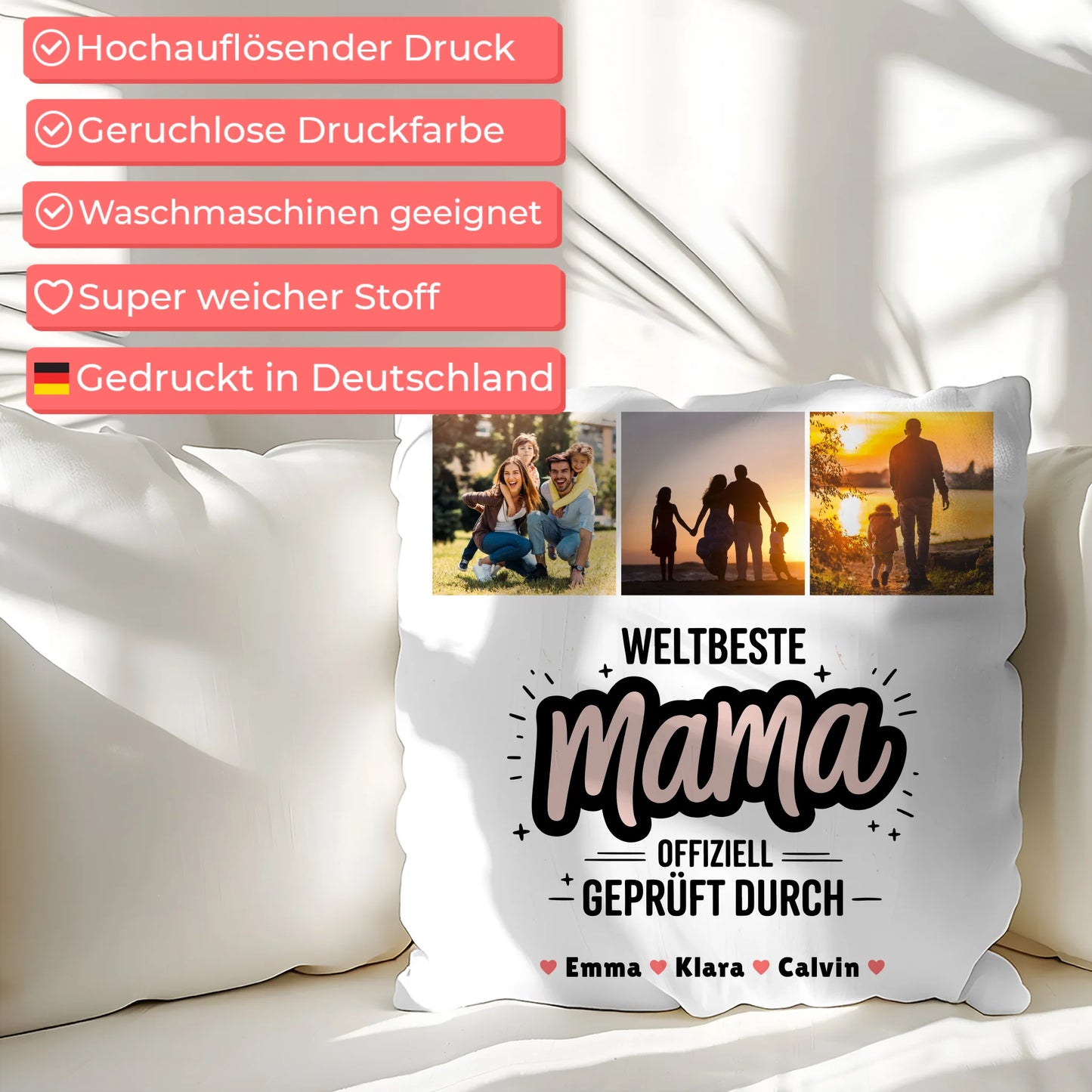 Mama Kissen Geschenk Fotocollage Mama Weltbeste Mama Offiziell Geprüft Durch 7