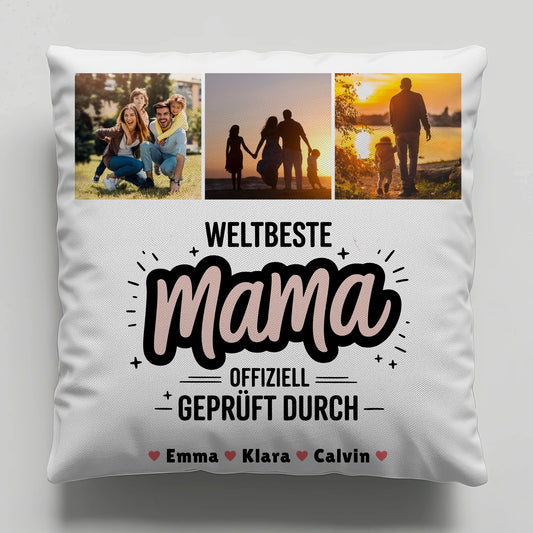 Mama Kissen Geschenk Fotocollage Mama Weltbeste Mama Offiziell Geprüft Durch 1