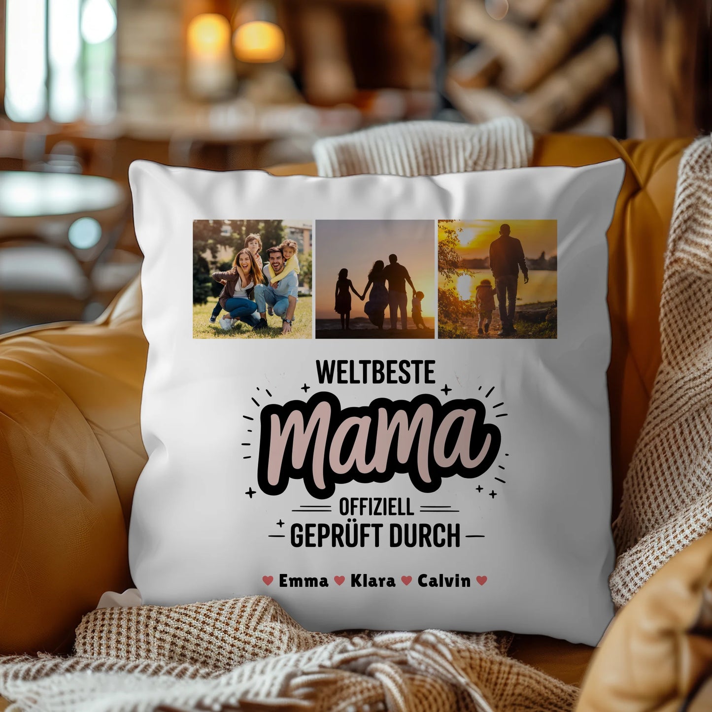 Mama Kissen Geschenk Fotocollage Mama Weltbeste Mama Offiziell Geprüft Durch