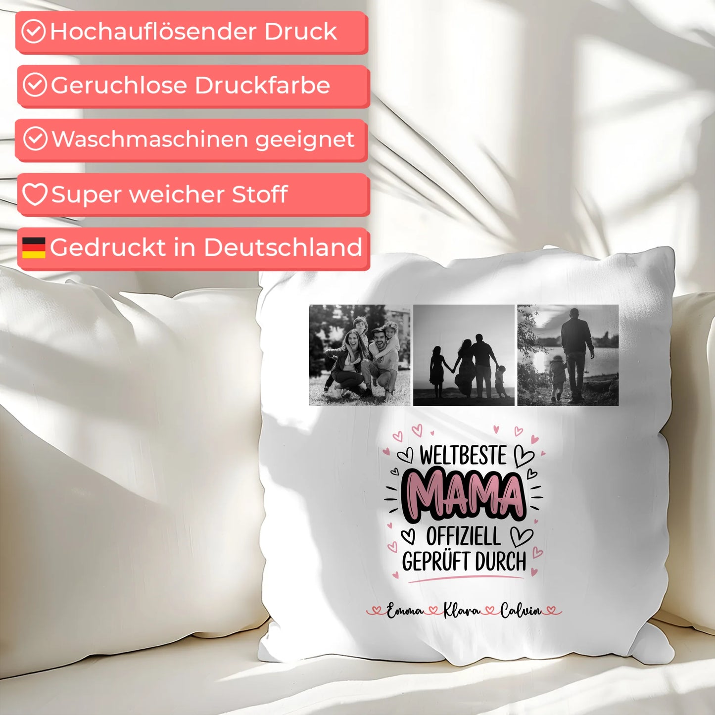 Mama Kissen Fotocollage Mama Weltbeste Mama Offiziell Geprüft Durch Geschenk
