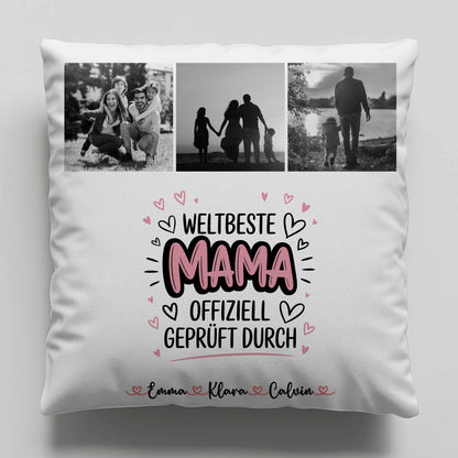 Mama Kissen Fotocollage Mama Weltbeste Mama Offiziell Geprüft Durch Geschenk 1