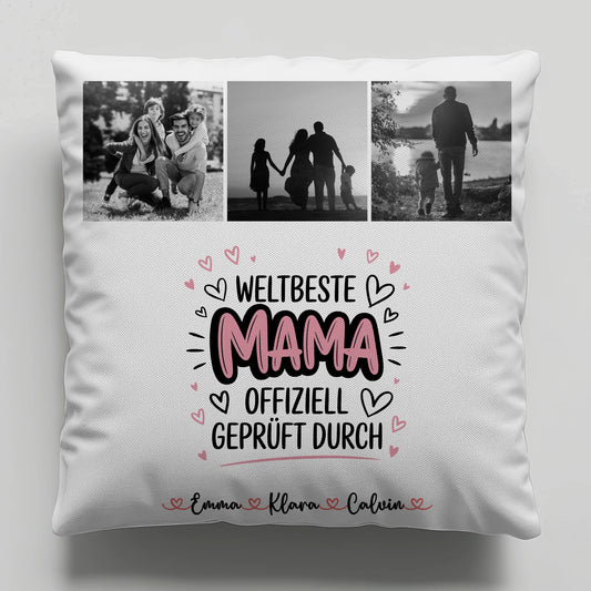 Mama Kissen Fotocollage Mama Weltbeste Mama Offiziell Geprüft Durch Geschenk 1