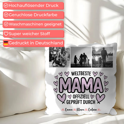 Kissen Für Mama Mama Fotocollage Weltbeste Mama Offiziell Geprüft Durch personalisiertes Geschenk 7