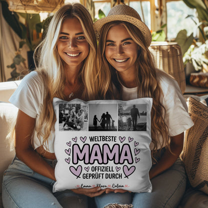 Kissen Für Mama Mama Fotocollage Weltbeste Mama Offiziell Geprüft Durch personalisiertes Geschenk 8