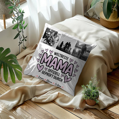 Kissen Für Mama Mama Fotocollage Weltbeste Mama Offiziell Geprüft Durch personalisiertes Geschenk 10
