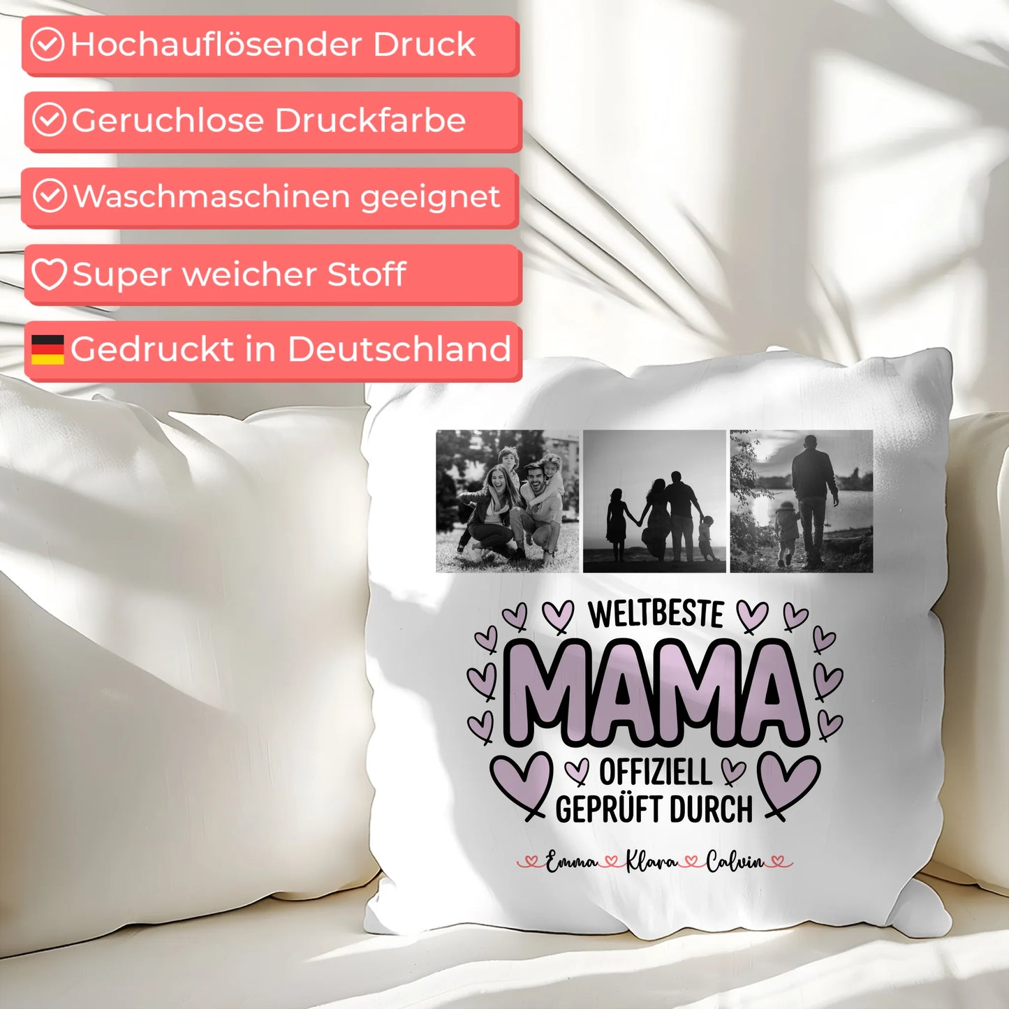 Kissen Für Mama Mama Fotocollage Weltbeste Mama Offiziell Geprüft Durch personalisiertes Geschenk
