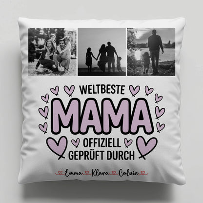 Kissen Für Mama Mama Fotocollage Weltbeste Mama Offiziell Geprüft Durch personalisiertes Geschenk 6