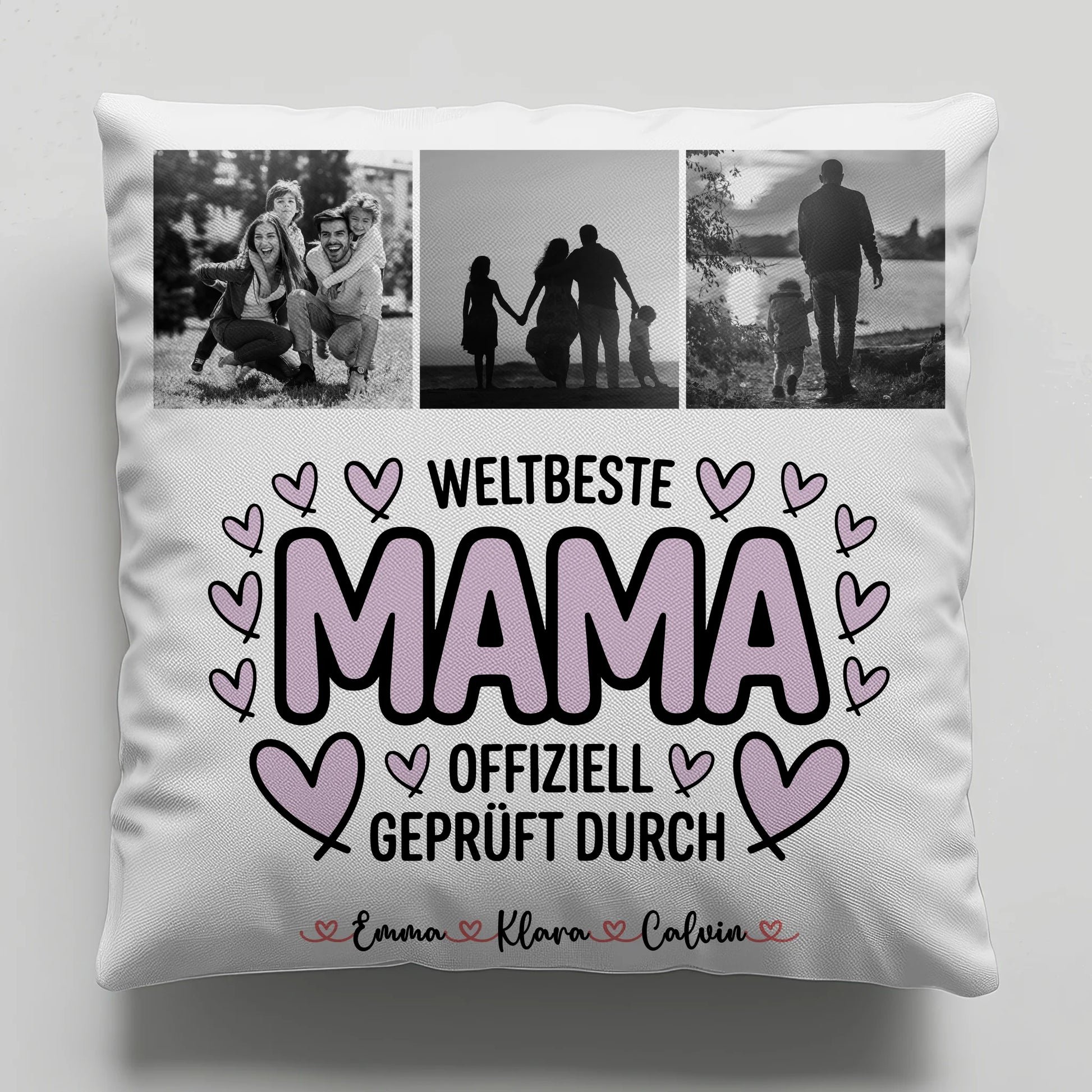 Kissen Für Mama Mama Fotocollage Weltbeste Mama Offiziell Geprüft Durch personalisiertes Geschenk 1