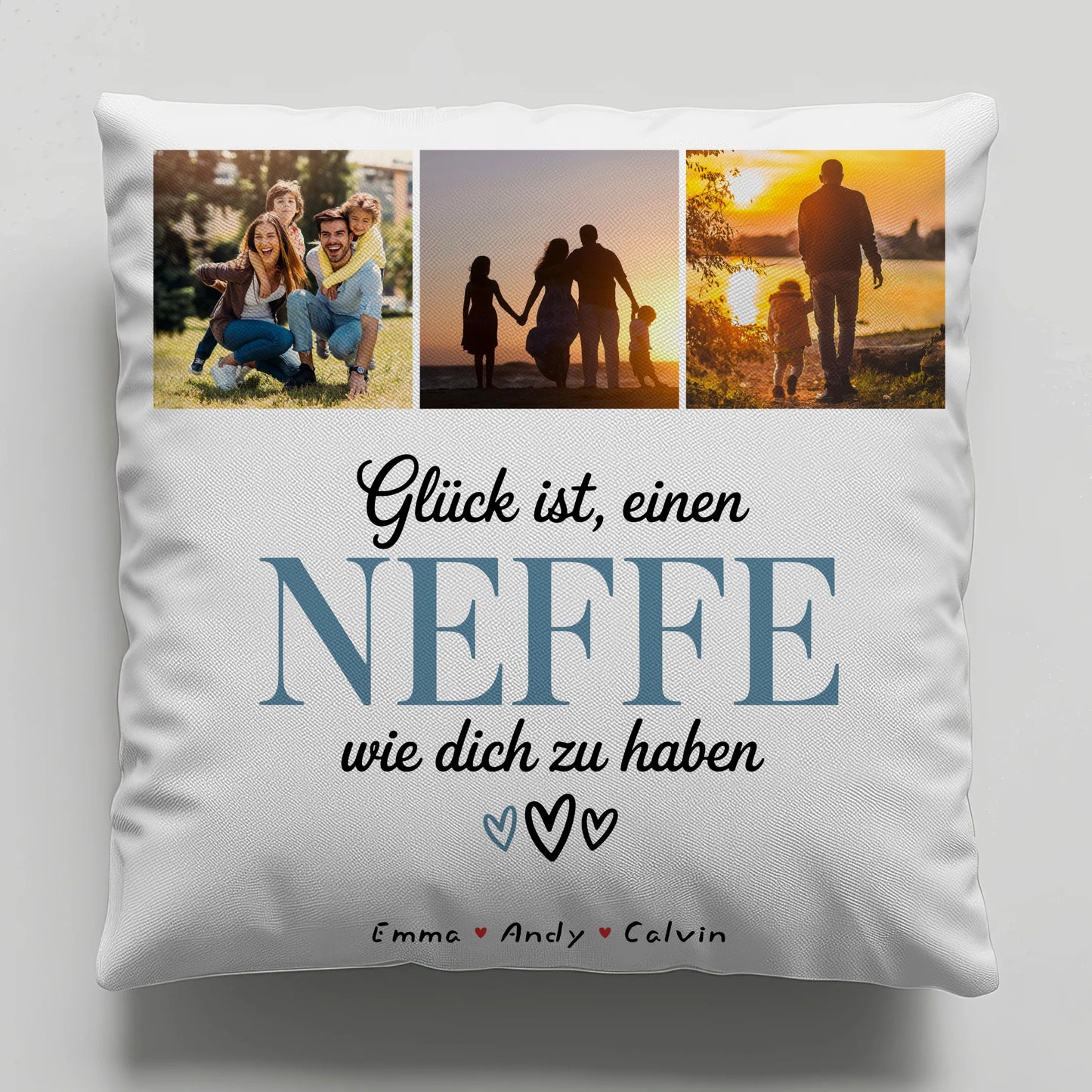 Foto Kissen Mit Namen Geschenk Fotocollage Neffe Glück Ist einen Neffe Wie Dich Zu Haben 1