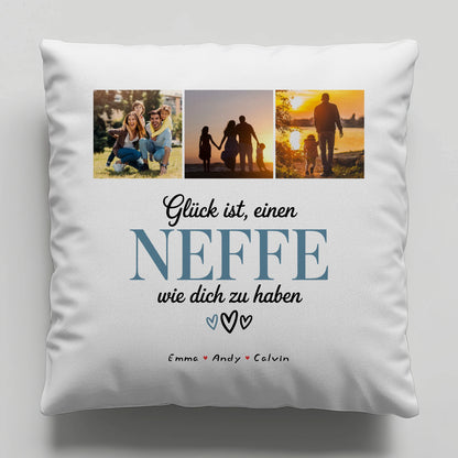 Foto Kissen Mit Namen Geschenk Fotocollage Neffe Glück Ist einen Neffe Wie Dich Zu Haben