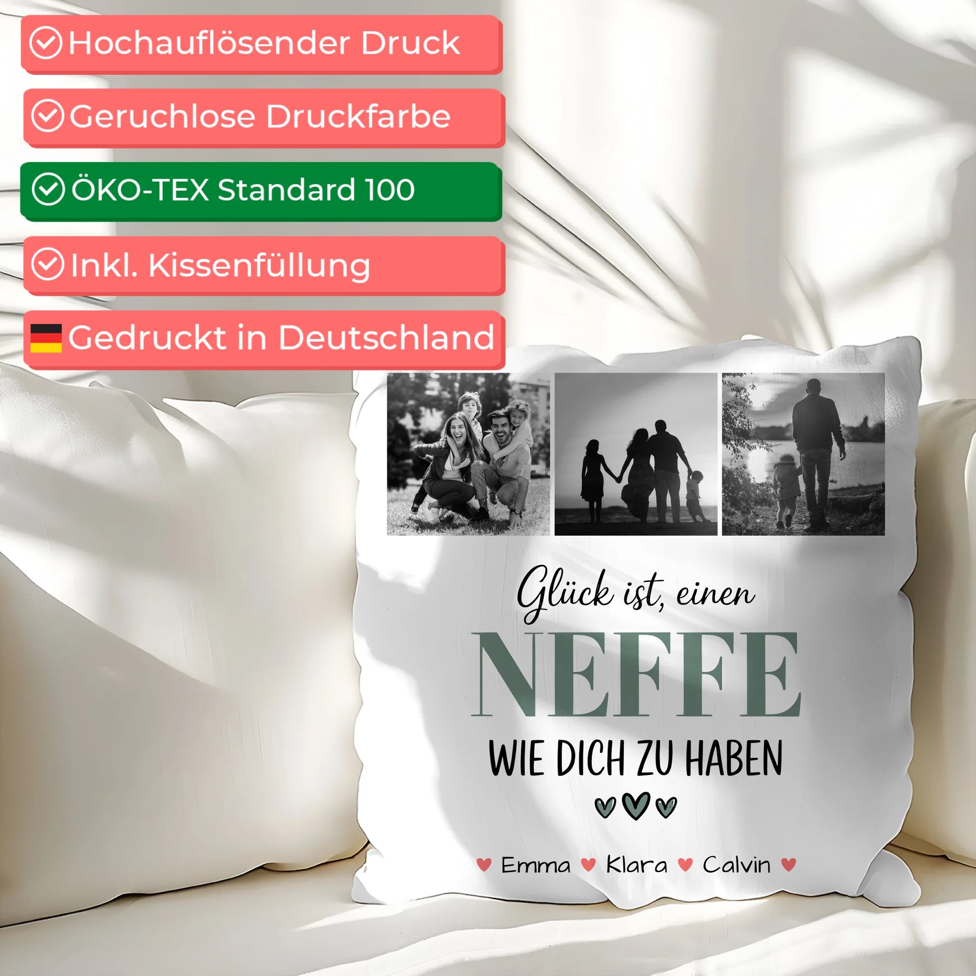 Namen Kissen Fotocollage Neffe Glück Ist einen Neffe Wie Dich Zu Haben personalisiertes Geschenk 2