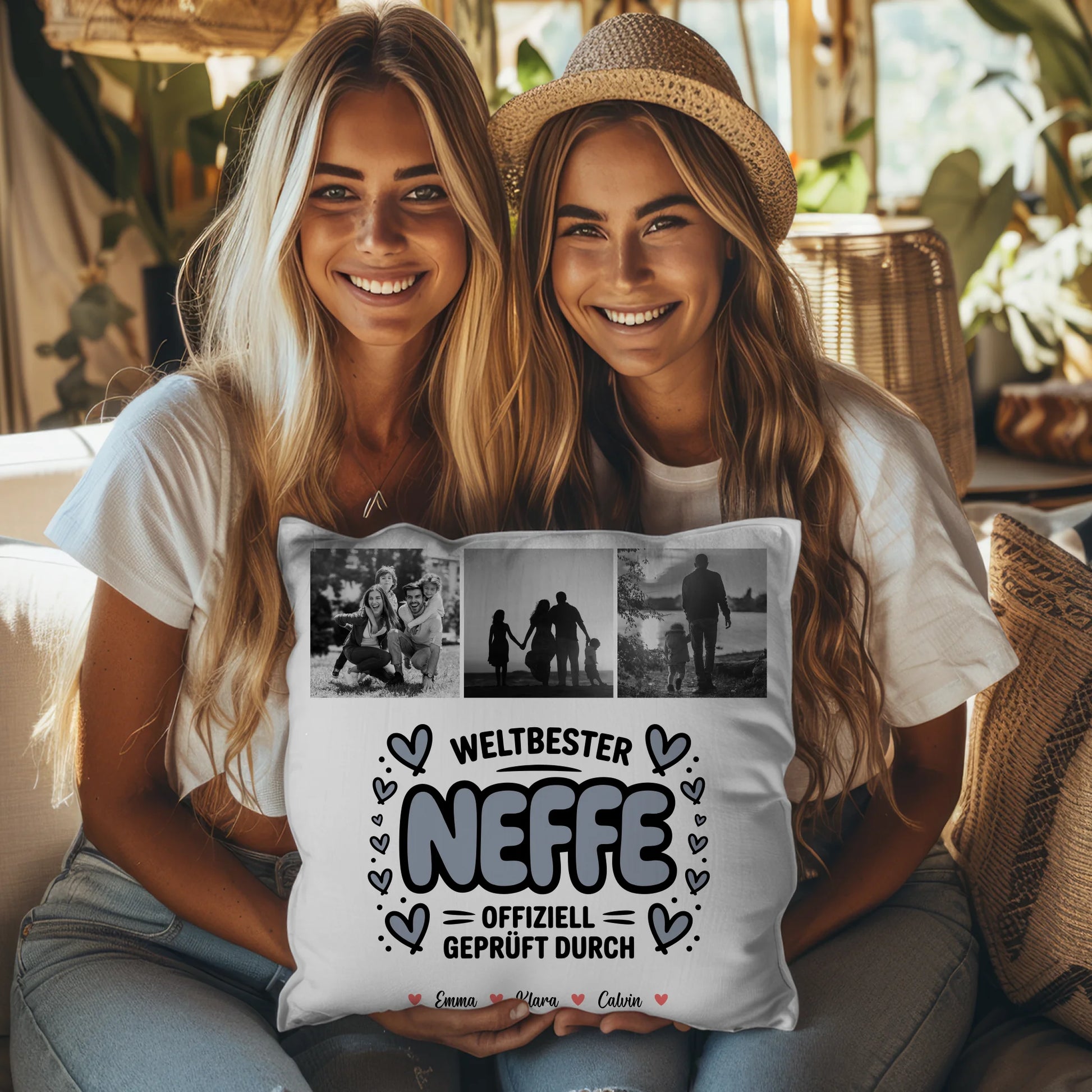 Kissen Mit Namen Neffe Fotocollage Weltbester Neffe Offiziell Geprüft Durch 3