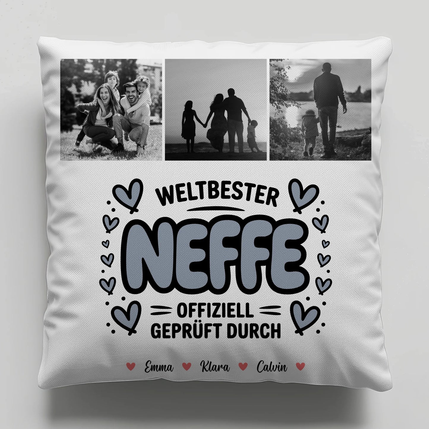 Kissen Mit Namen Neffe Fotocollage Weltbester Neffe Offiziell Geprüft Durch 1