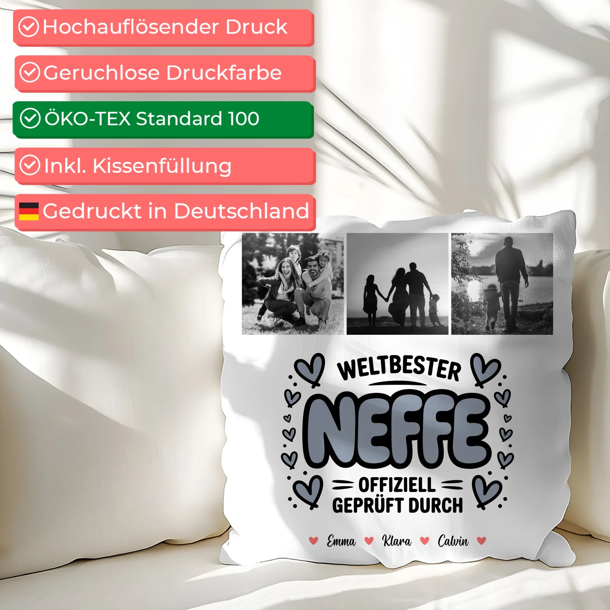 Kissen Mit Namen Neffe Fotocollage Weltbester Neffe Offiziell Geprüft Durch 2