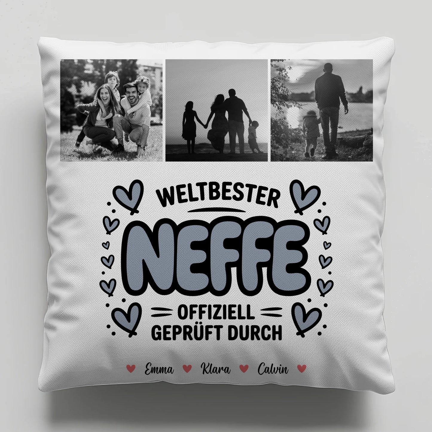 Kissen Mit Namen Neffe Fotocollage Weltbester Neffe Offiziell Geprüft Durch 6