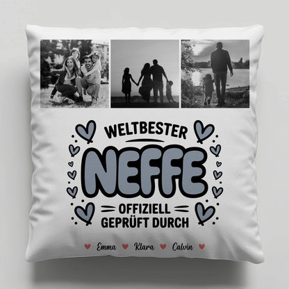 Kissen Mit Namen Neffe Fotocollage Weltbester Neffe Offiziell Geprüft Durch 6