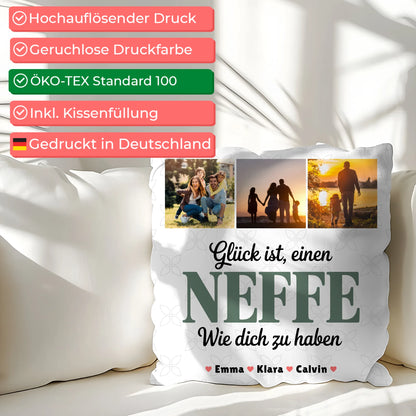 Personalisierte Geschenke mit Namen Kissen Geschenk Fotocollage Neffe Glück Ist einen Neffe Wie Dich Zu Haben 2