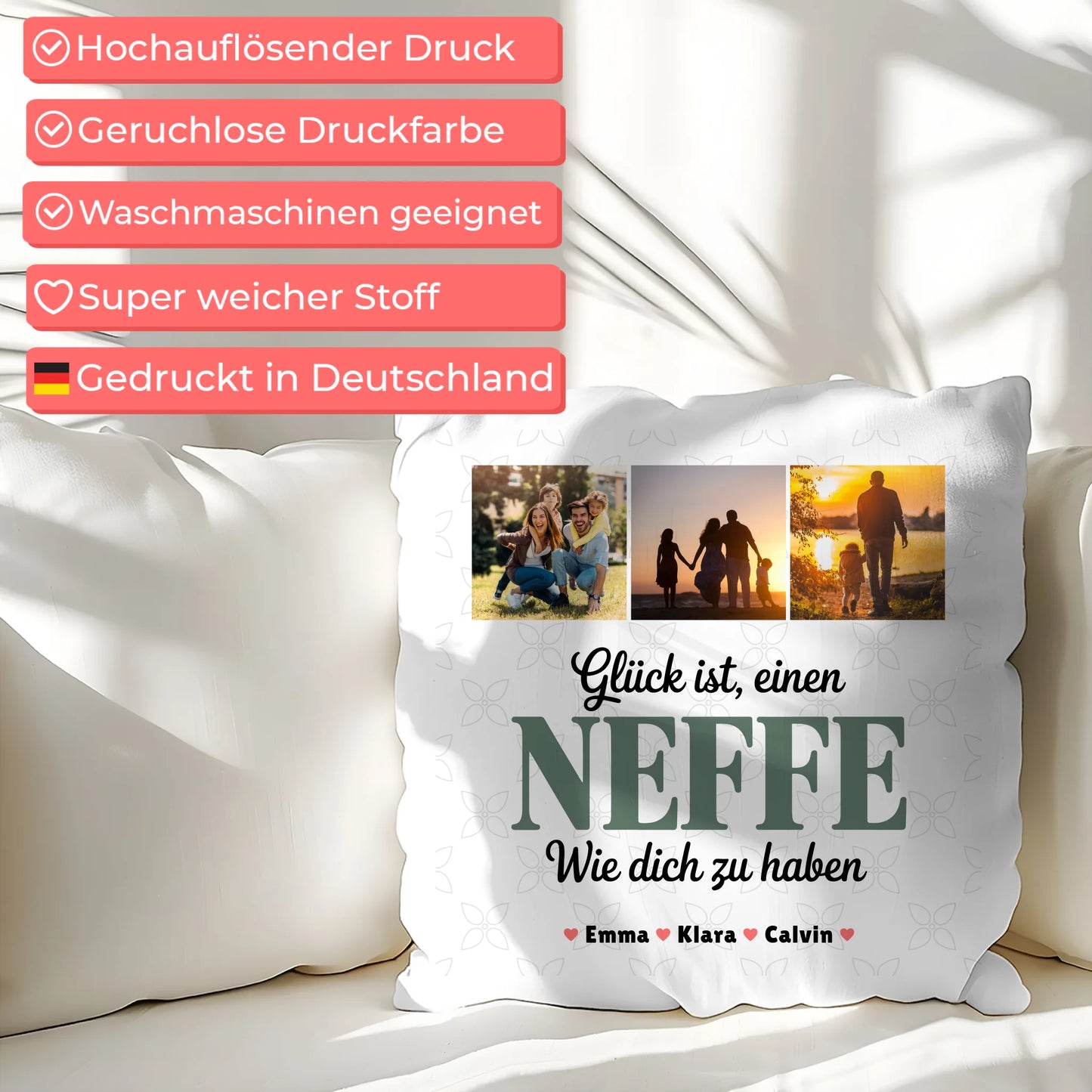 Personalisierte Geschenke mit Namen Kissen Geschenk Fotocollage Neffe Glück Ist einen Neffe Wie Dich Zu Haben