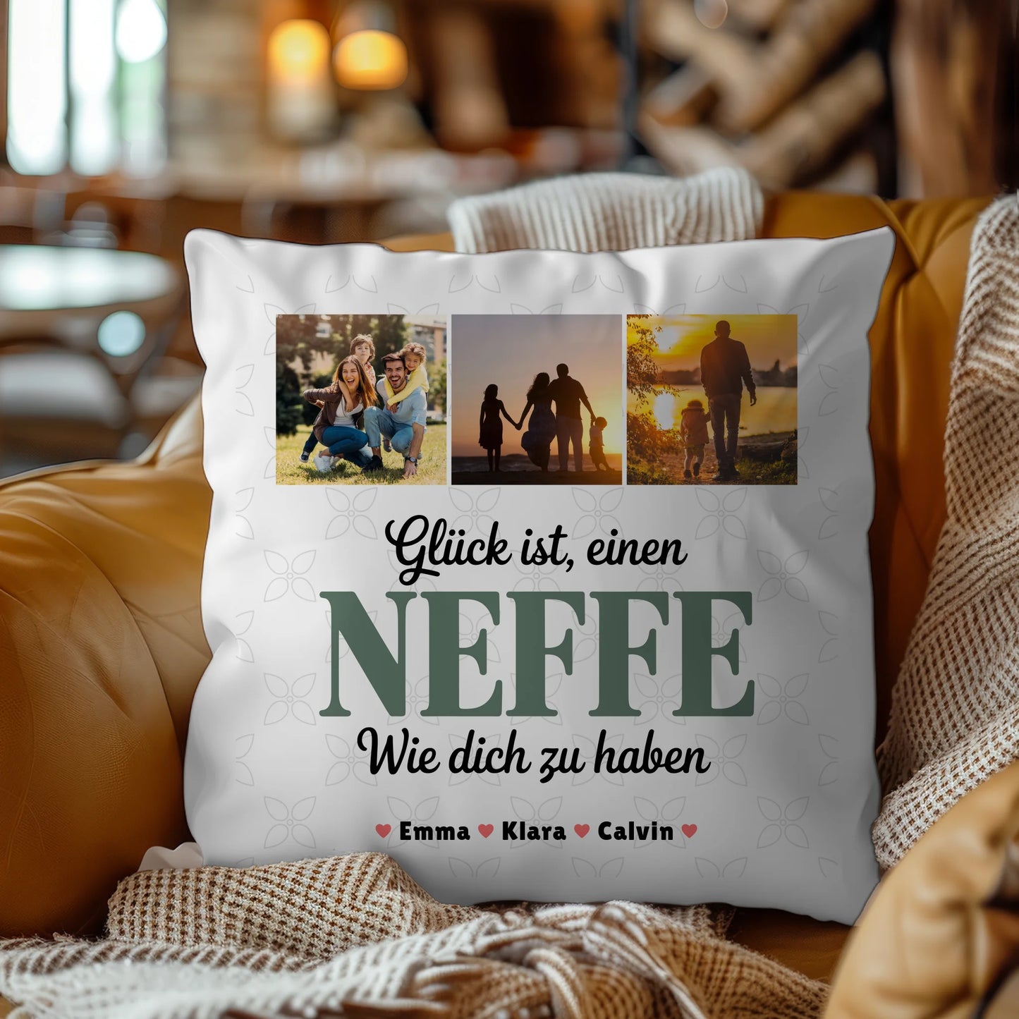 Personalisierte Geschenke mit Namen Kissen Geschenk Fotocollage Neffe Glück Ist einen Neffe Wie Dich Zu Haben