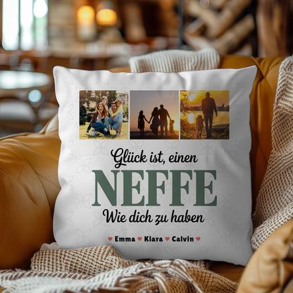 Personalisierte Geschenke mit Namen Kissen Geschenk Fotocollage Neffe Glück Ist einen Neffe Wie Dich Zu Haben