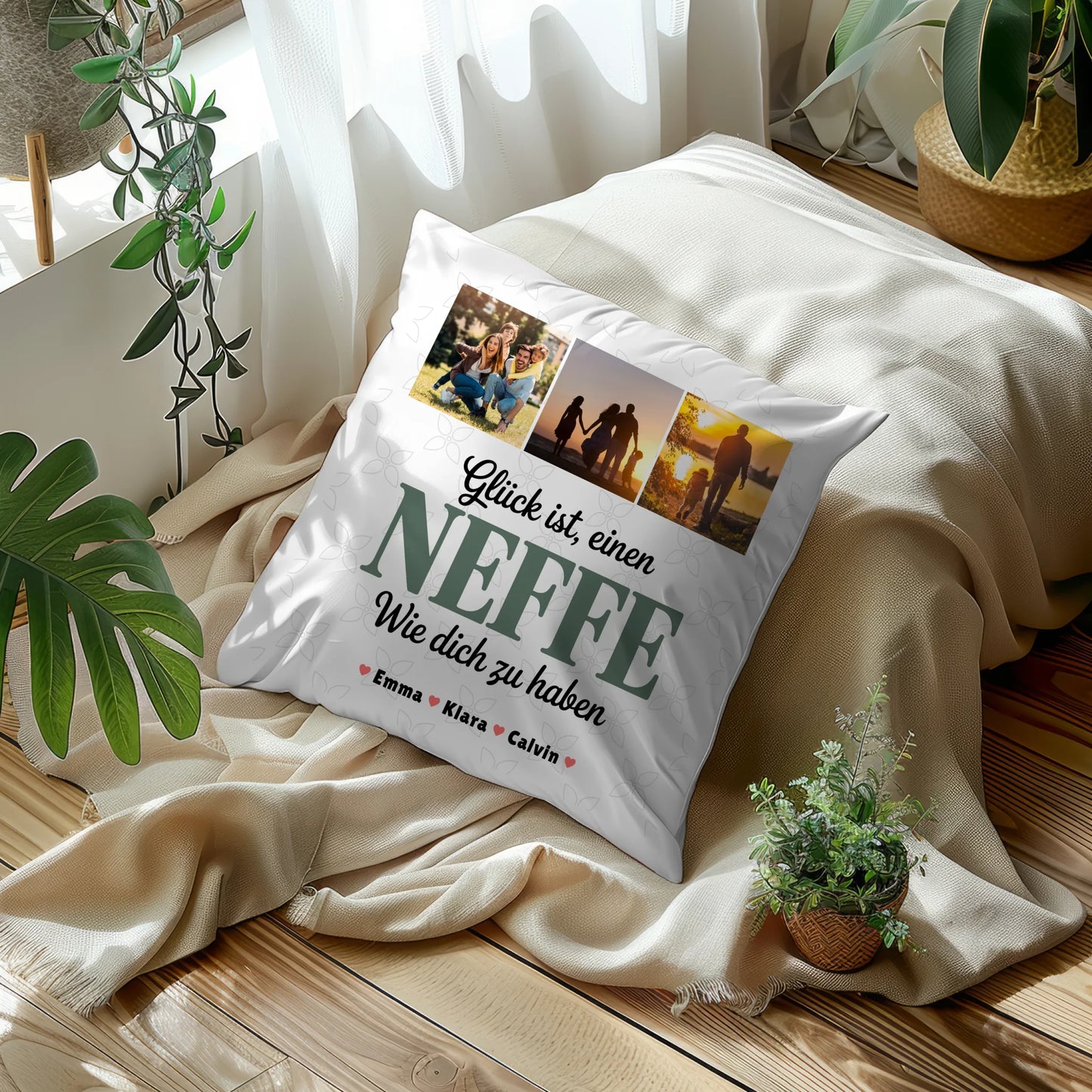 Personalisierte Geschenke mit Namen Kissen Geschenk Fotocollage Neffe Glück Ist einen Neffe Wie Dich Zu Haben