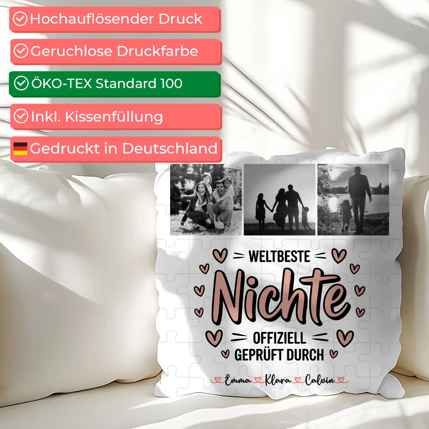 Kissen Mit Namen Nichte Fotocollage Weltbeste Nichte Offiziell Geprüft Durch 2