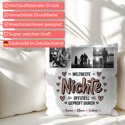 Kissen Mit Namen Nichte Fotocollage Weltbeste Nichte Offiziell Geprüft Durch 7