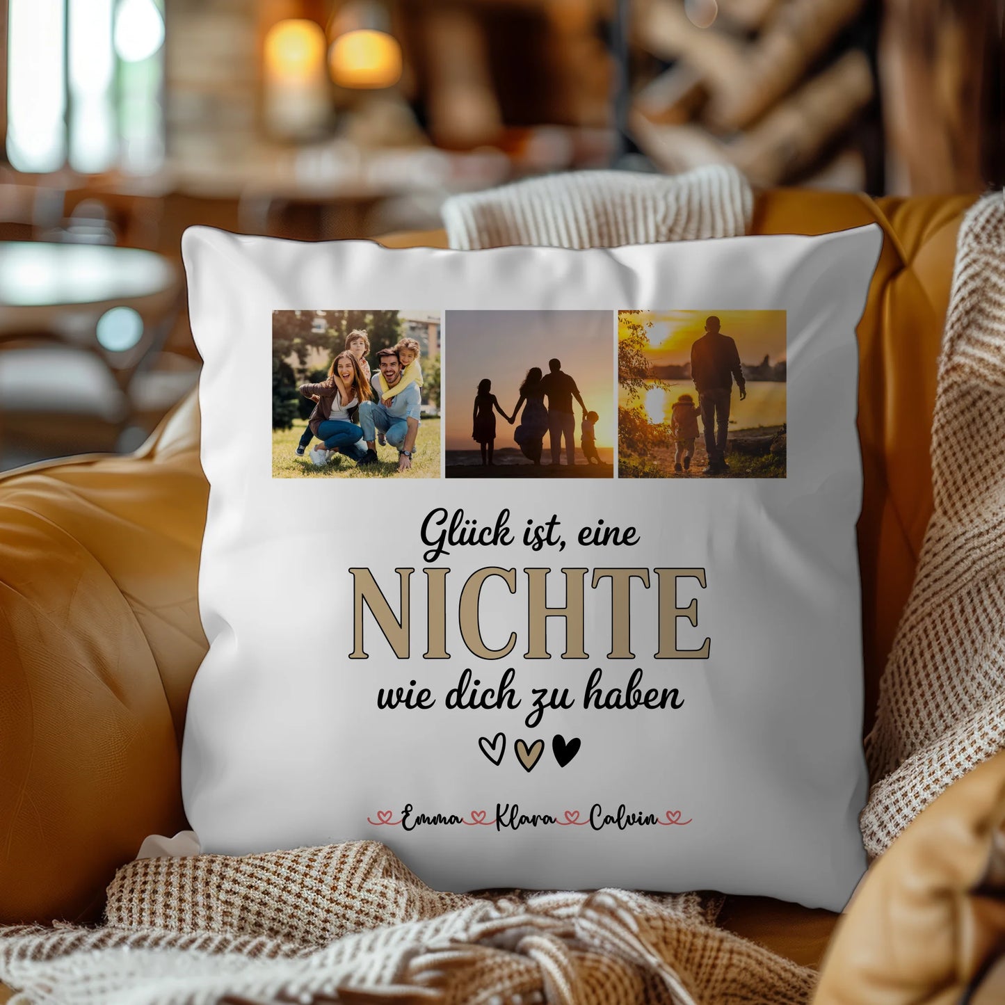 Personalisierte Kissen Mit Namen Fotocollage für Nichte Glück Ist eine Nichte Wie Dich Zu Haben
