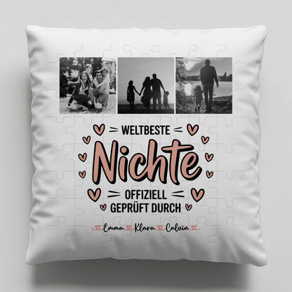 Kissen Mit Namen Nichte Fotocollage Weltbeste Nichte Offiziell Geprüft Durch
