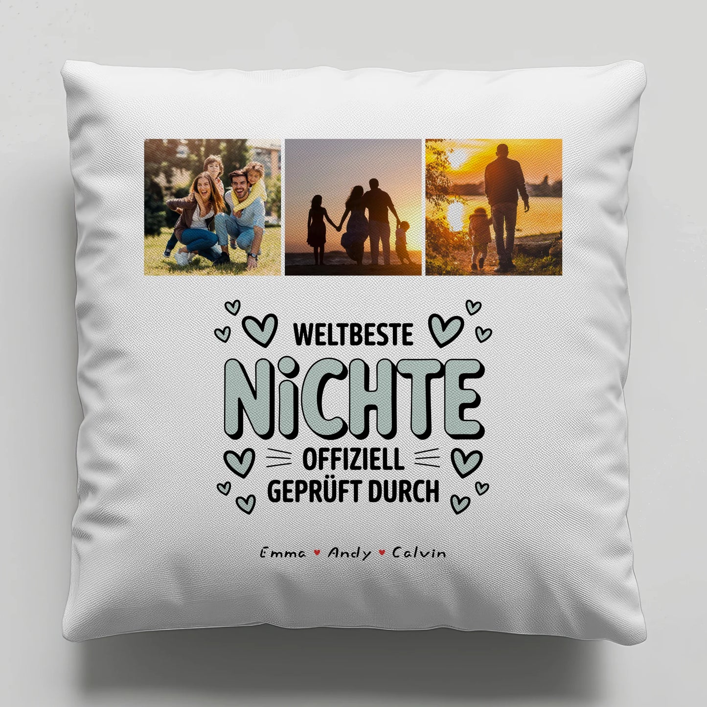 Namen Kissen Geschenk Fotocollage Nichte Weltbeste Nichte Offiziell Geprüft Durch Personalisierbar