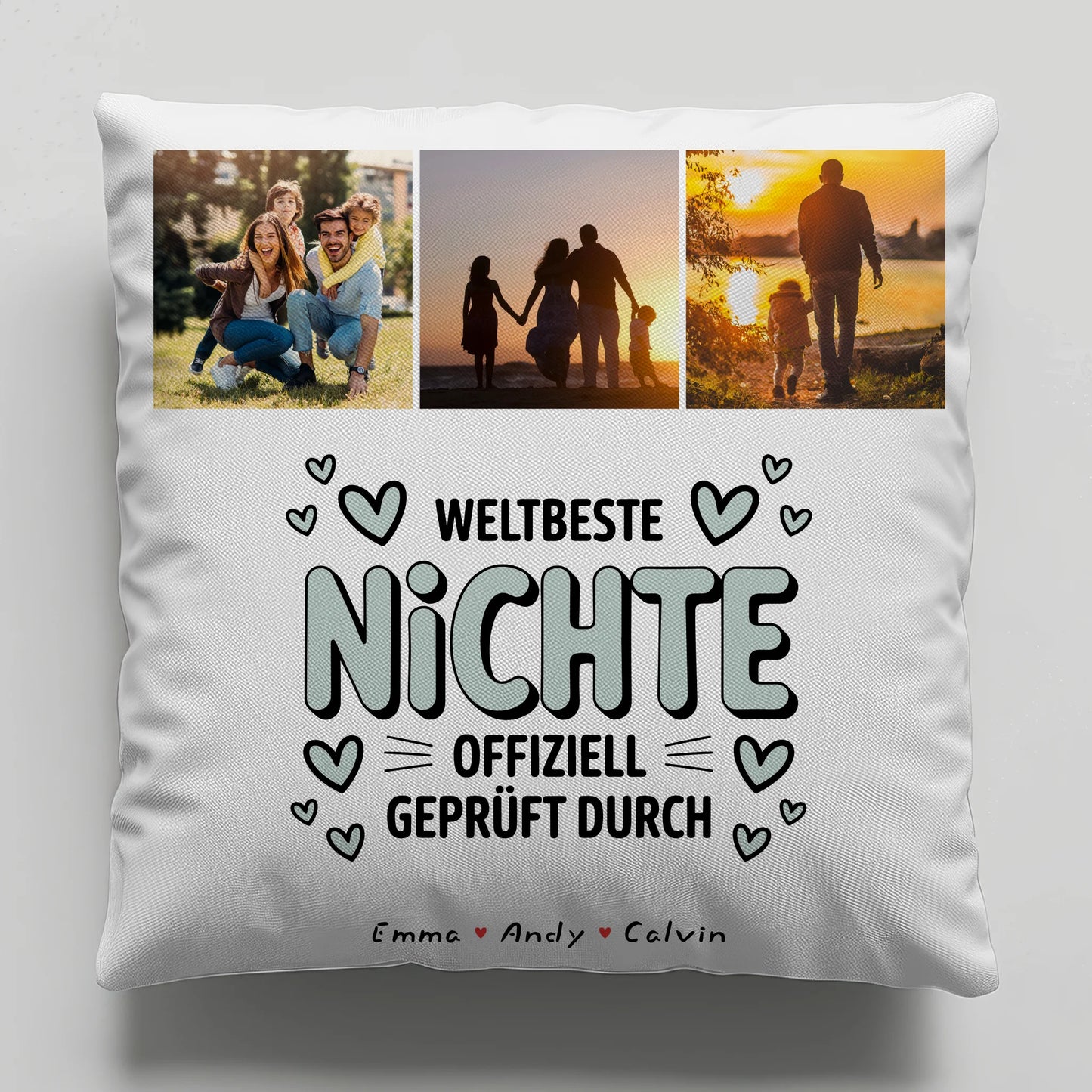 Namen Kissen Geschenk Fotocollage Nichte Weltbeste Nichte Offiziell Geprüft Durch Personalisierbar 1