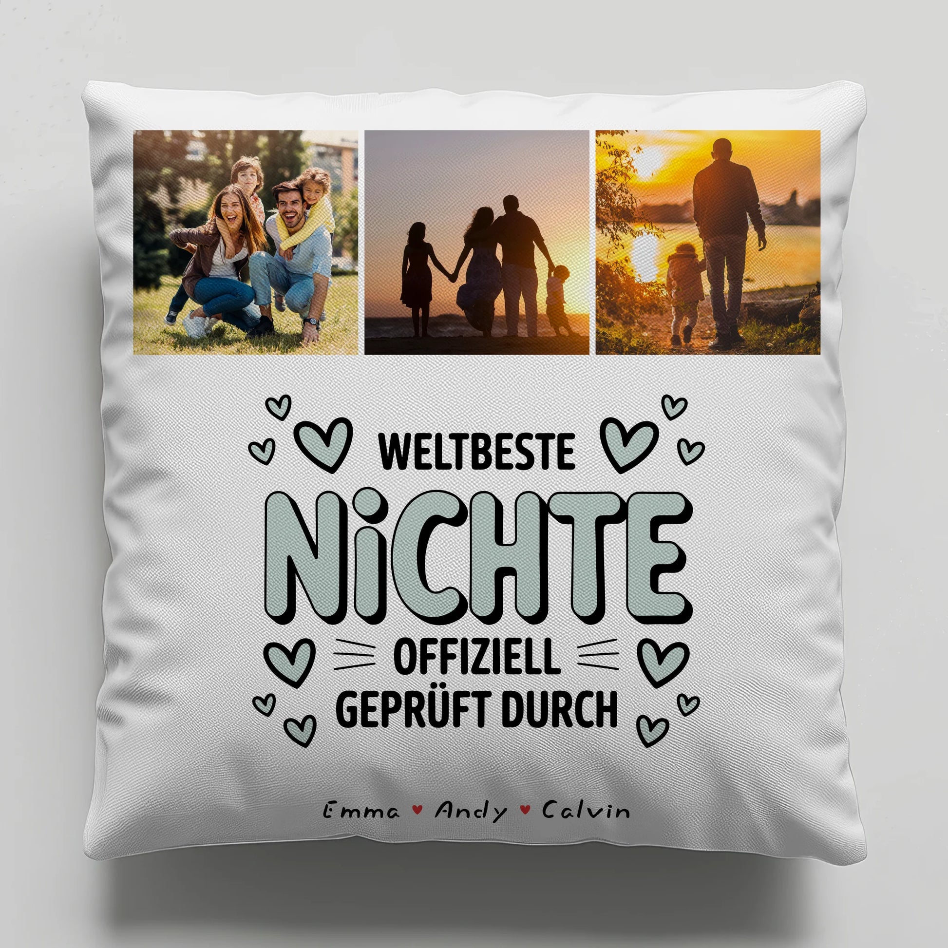 Namen Kissen Geschenk Fotocollage Nichte Weltbeste Nichte Offiziell Geprüft Durch Personalisierbar 1