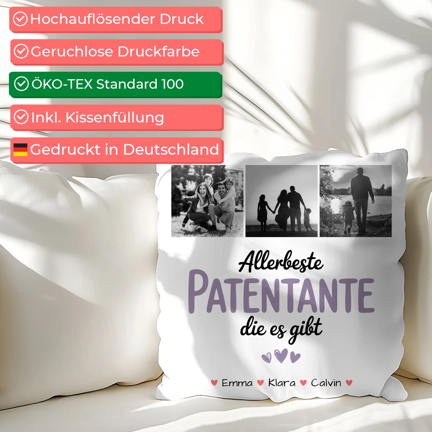 Namen Kissen Fotocollage Patentante Allerbeste Patentante Die Es Gibt personalisiertes Geschenk 2