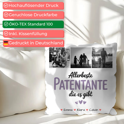 Namen Kissen Fotocollage Patentante Allerbeste Patentante Die Es Gibt personalisiertes Geschenk 2