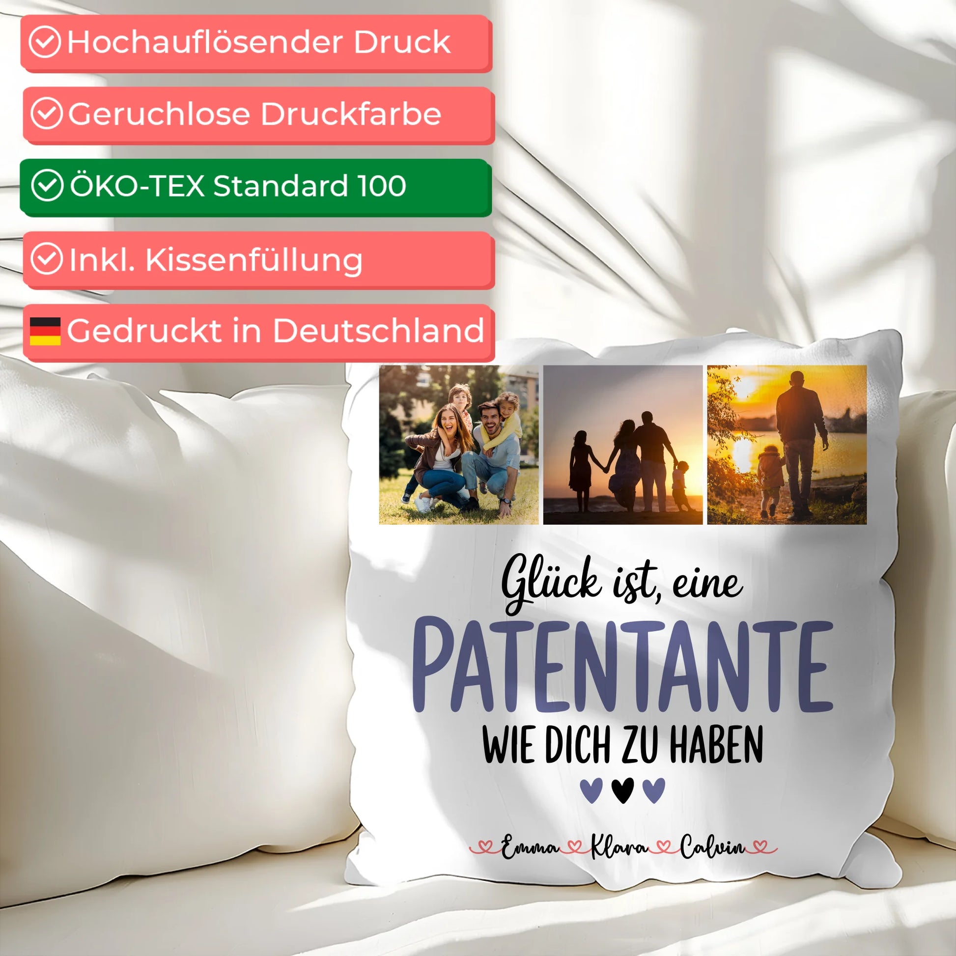 Personalisiertes Foto Kissen Mit Namen Fotocollage für Patentante Glück Ist eine Patentante Wie Dich Zu Haben 2