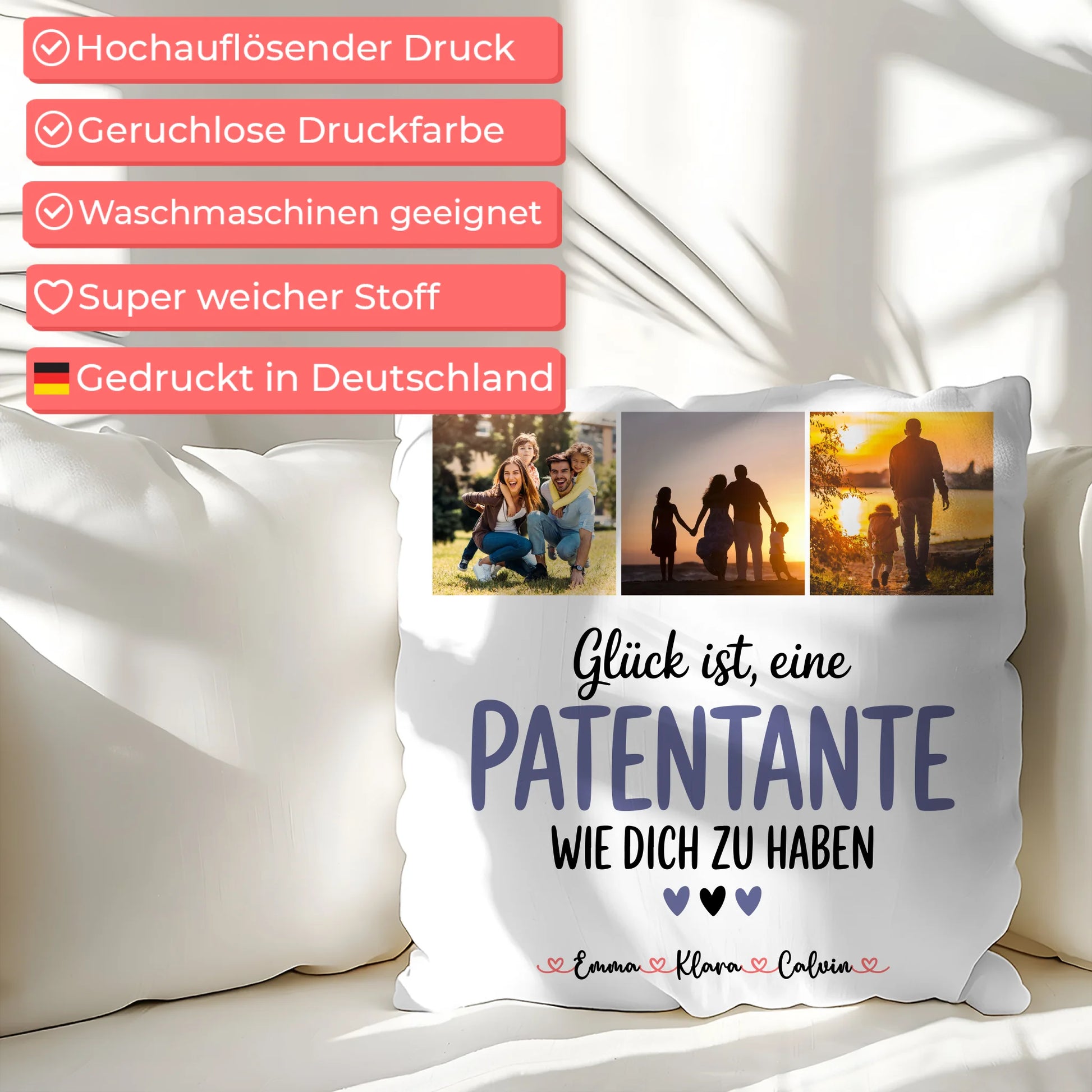 Personalisiertes Foto Kissen Mit Namen Fotocollage für Patentante Glück Ist eine Patentante Wie Dich Zu Haben 7