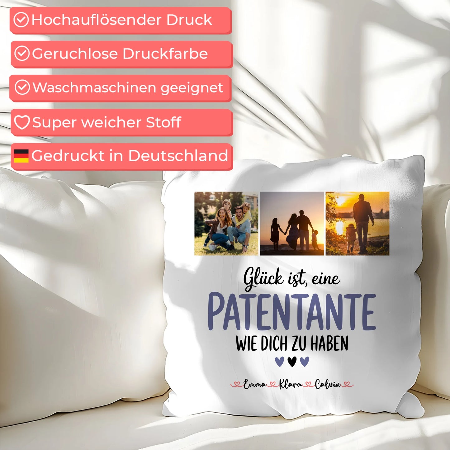 Personalisiertes Foto Kissen Mit Namen Fotocollage für Patentante Glück Ist eine Patentante Wie Dich Zu Haben