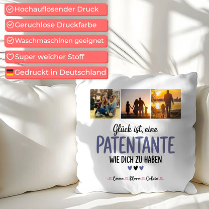 Personalisiertes Foto Kissen Mit Namen Fotocollage für Patentante Glück Ist eine Patentante Wie Dich Zu Haben