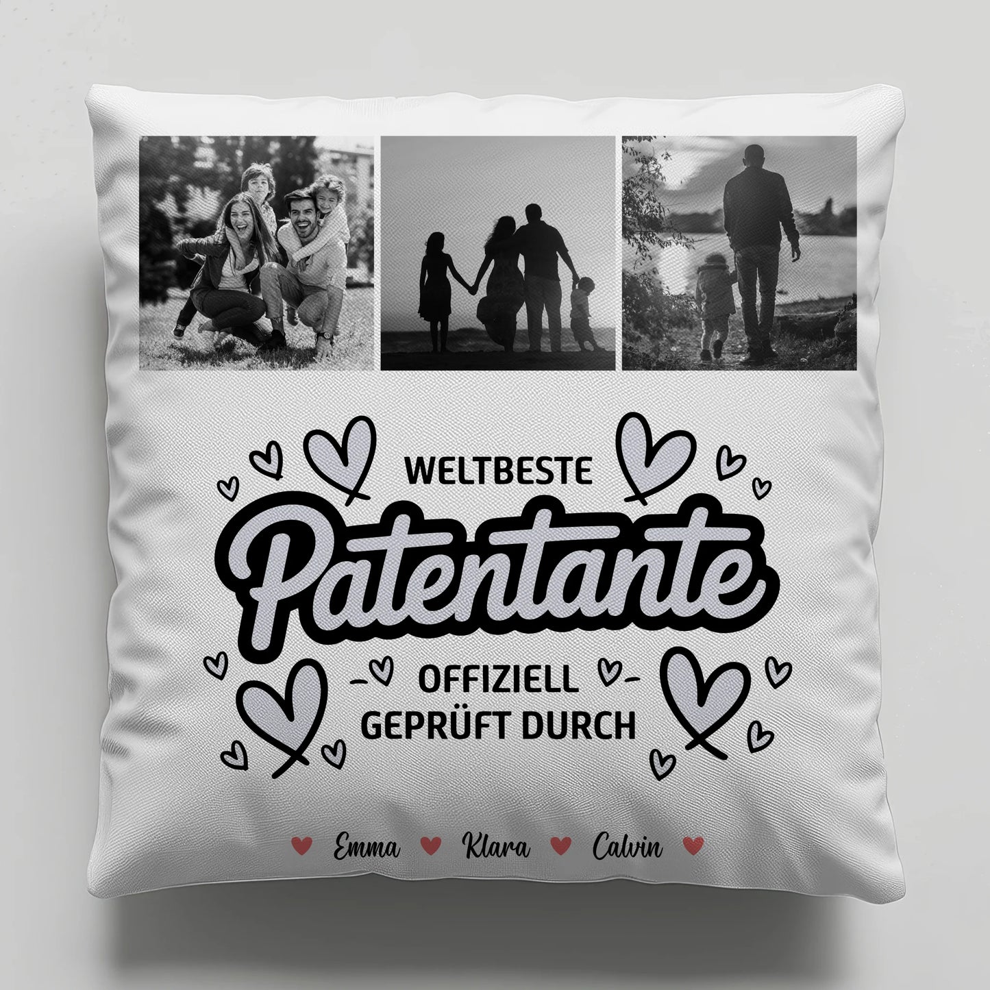 Personalisierte Geschenke mit Namen Kissen Patentante Fotocollage Weltbeste Patentante Offiziell Geprüft Durch 1