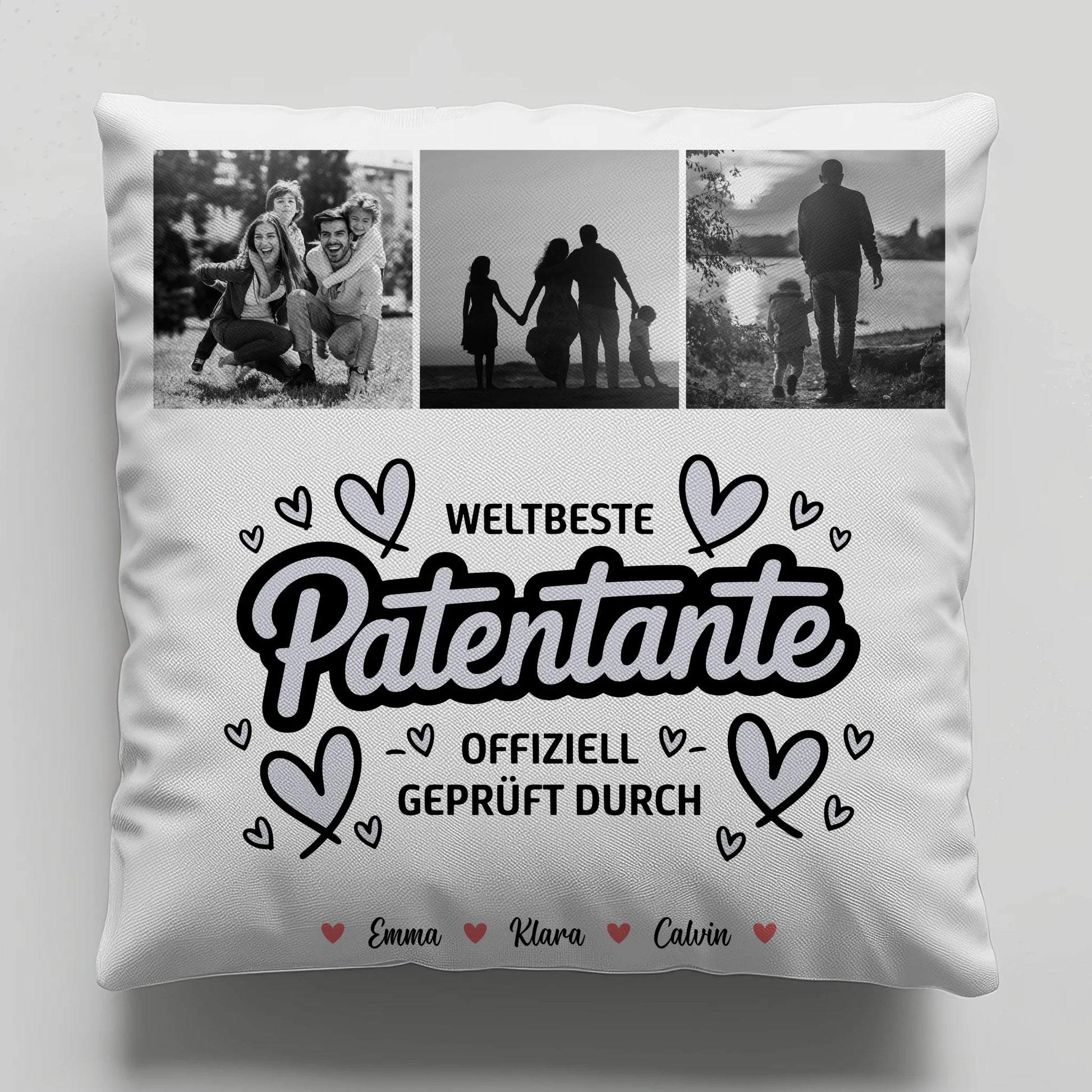 Personalisierte Geschenke mit Namen Kissen Patentante Fotocollage Weltbeste Patentante Offiziell Geprüft Durch 1