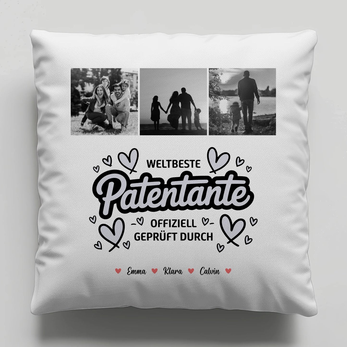 Personalisierte Geschenke mit Namen Kissen Patentante Fotocollage Weltbeste Patentante Offiziell Geprüft Durch